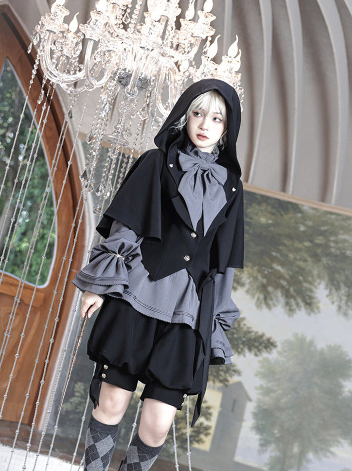 Rabbit Retro Dark Cool Bunny Ear Hoodie Setup [Cape Coat, Blouse and Shorts] [Deadline for Reservations: June 28, 2012
