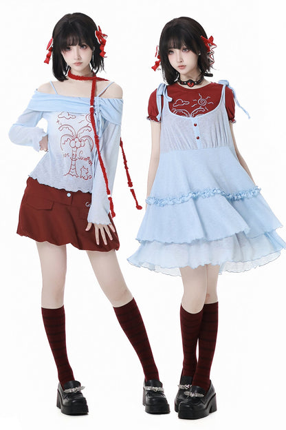ココナッツグローブバイブドレス+ショートスリーブトップス+ロングトップス+スカート