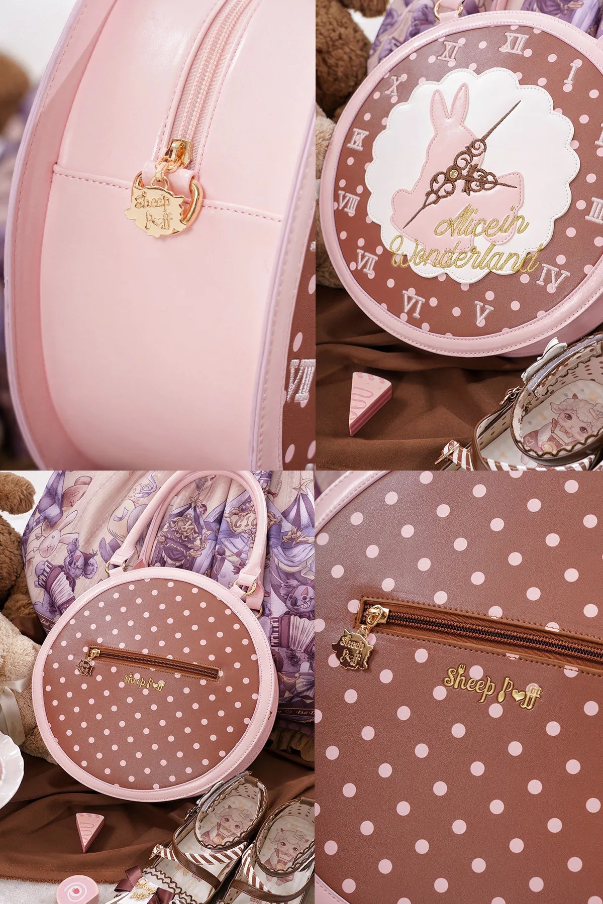 [Date limite de précommande : 16 juillet] Sac à main horloge lapin fantasy Alice (avec bandoulière)