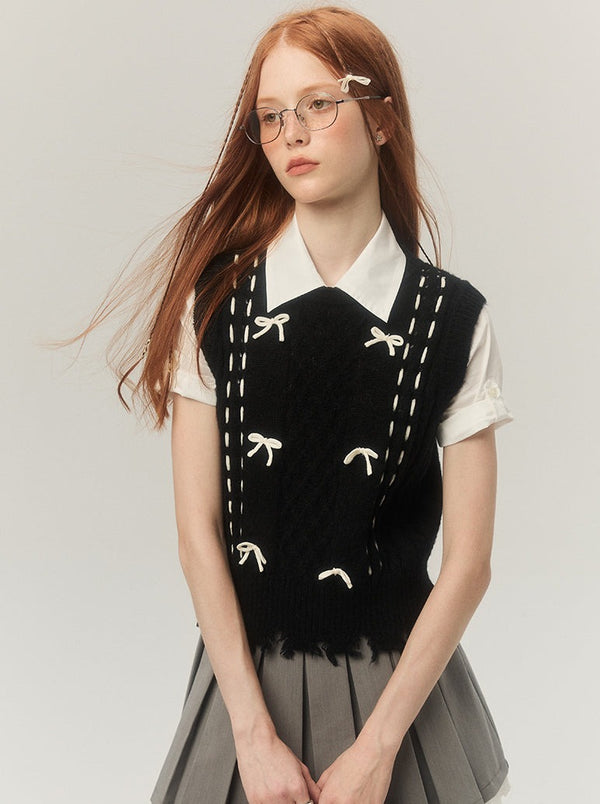 モヘアリボンニットベスト