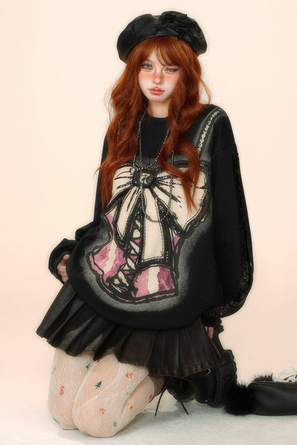 クールボウハンドペイントスウェット