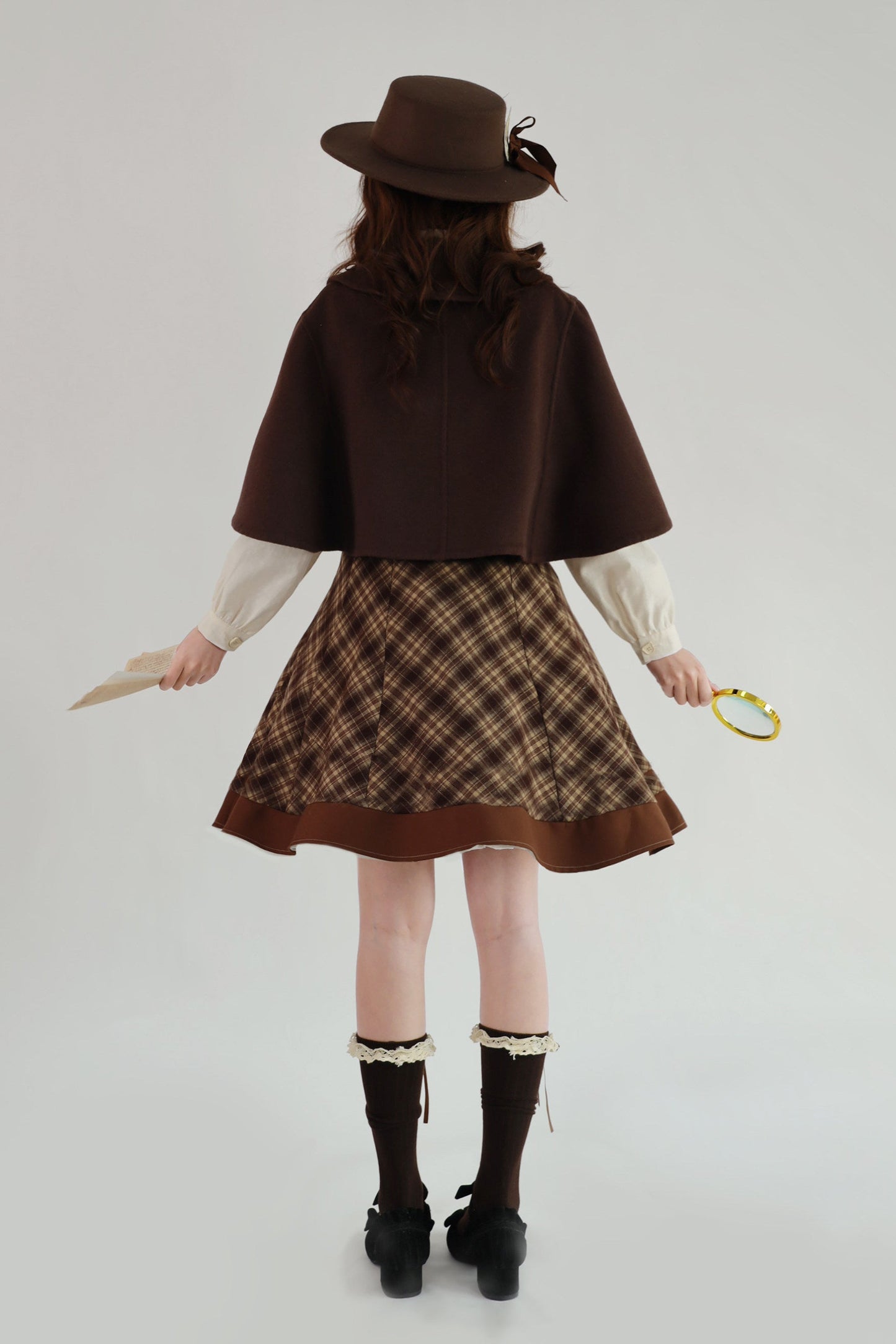 [Reservation Deadline February 3rd] Vintage Detective Series Lapel Cape + Suspender Dress + Ribbon Brooch