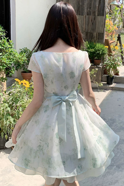 タイミアングリーンフローラルジャカードドレス