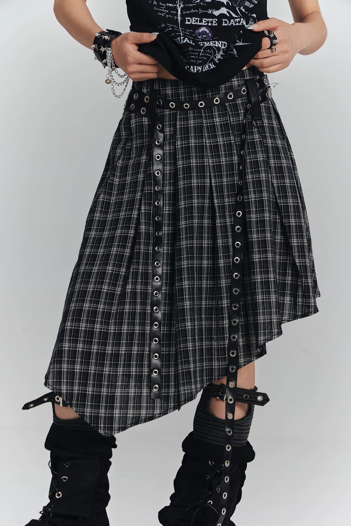 ゴシックプチェックアシメスカート