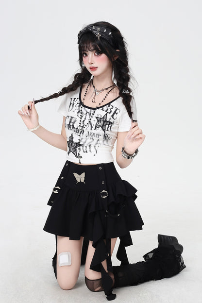 Spicy Butterfly Corset Mini Skirt