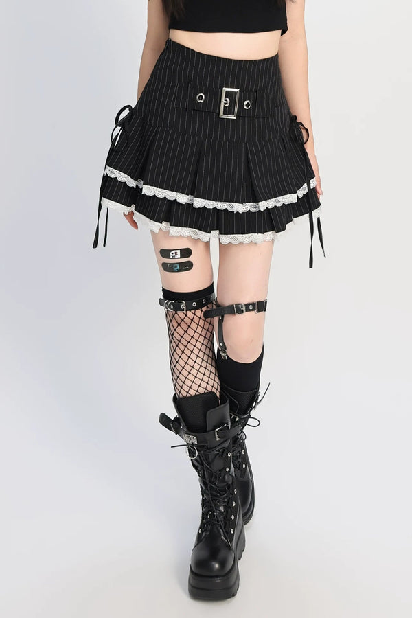 Dark Sweet Lace-Up Skirt