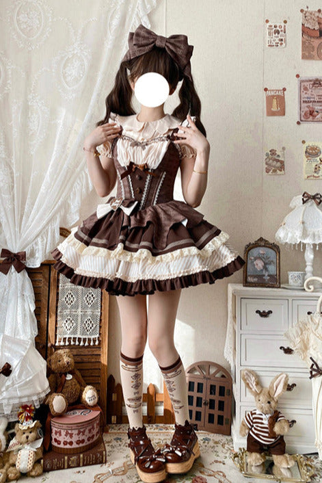 Mint Chocolat Lolita Tutu Sweet Dress + Ribbon Catsuit
