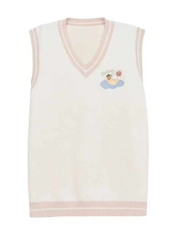 Sweet Milk Bicolor Knit Vest