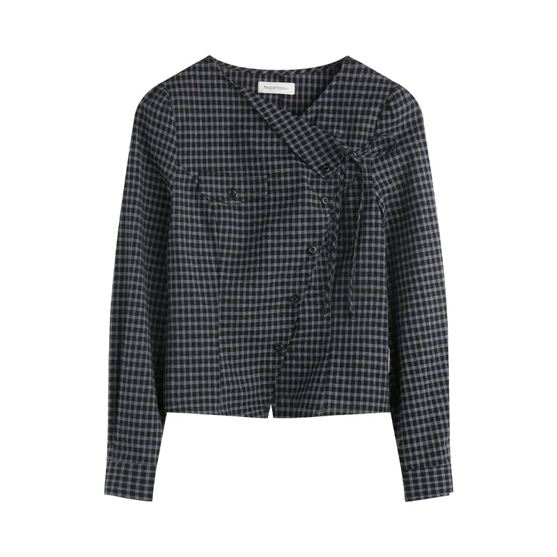 Y2Kリトルチェックドシャツ+スカート