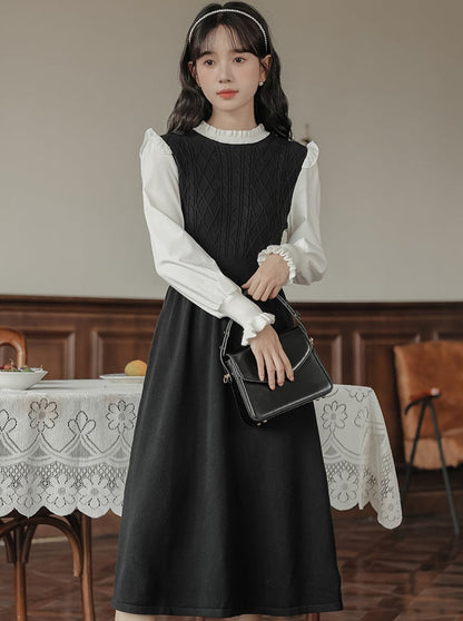 Retro Frilled Collar French Dress