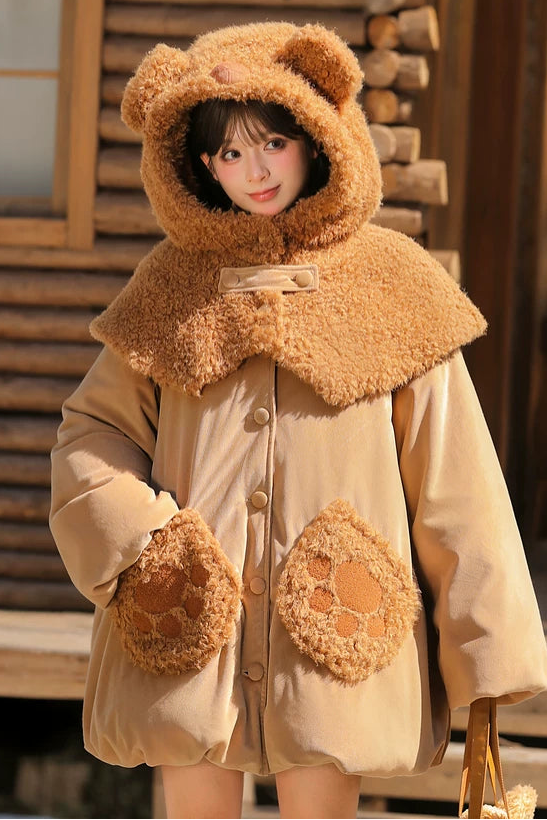 キュートベアボリュームファーコート