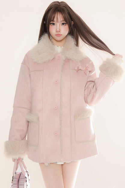 Luxury Fur Trim Cotton Jacket