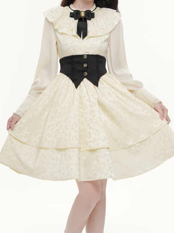 Candle Moon French Palace Style Jacquard Cake Dress & Long Dress