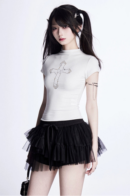 クロス ハーフスリーブ Tシャツ