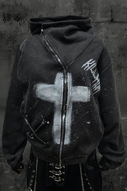 クロスウォッシュドフードジャケット