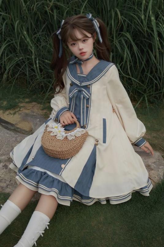 [October 18 reservation deadline] Sailor color A line layered dress