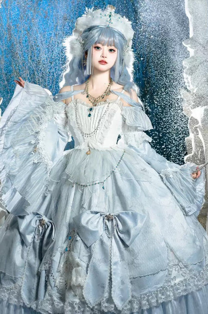 [Reservation deadline on October 8] Ice And Snow Queen Elegant Dress + Crown Head Dress