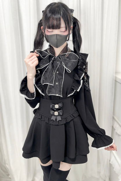 Chemisier Dark Kawaii à grand nœud