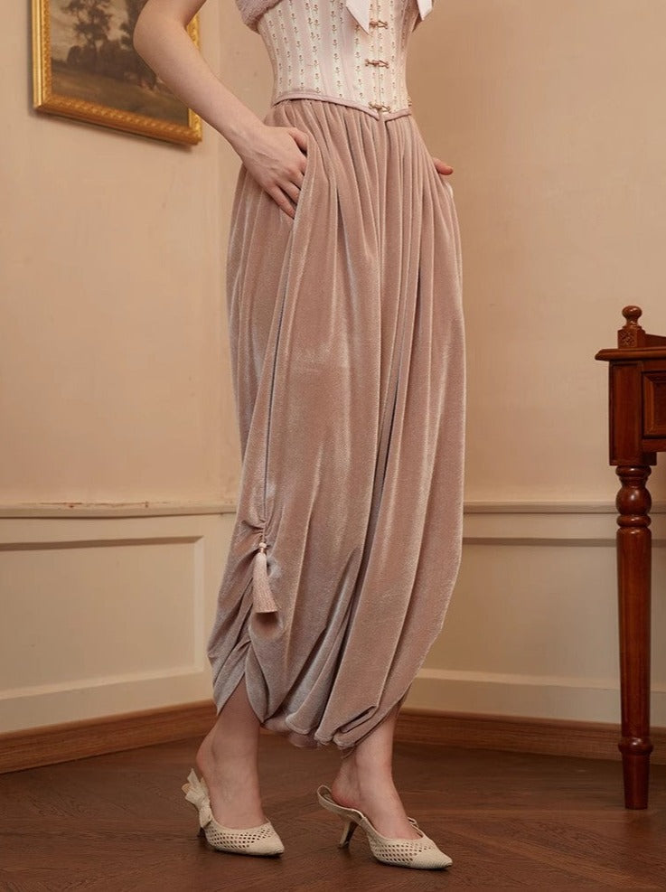 Edelweiss corset top + velvet pants