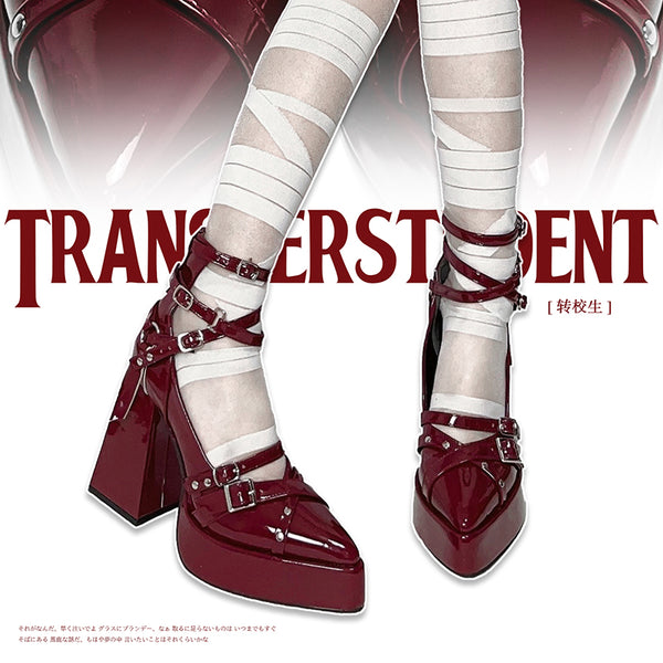 ゴシックポインテッドトゥプラットフォームヒール