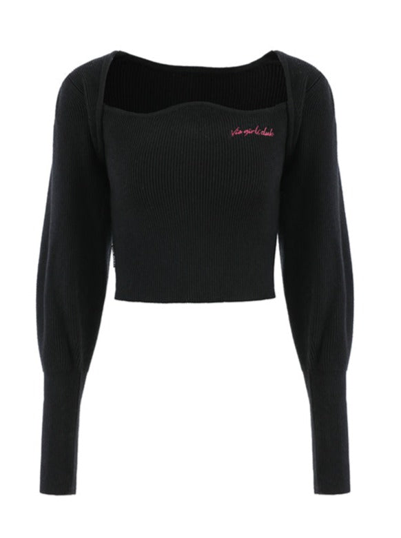 Wave Square Knit Top