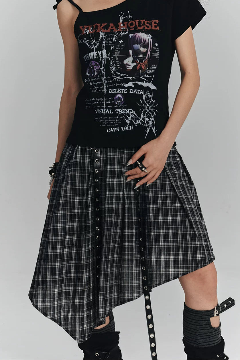 ゴシックプチェックアシメスカート