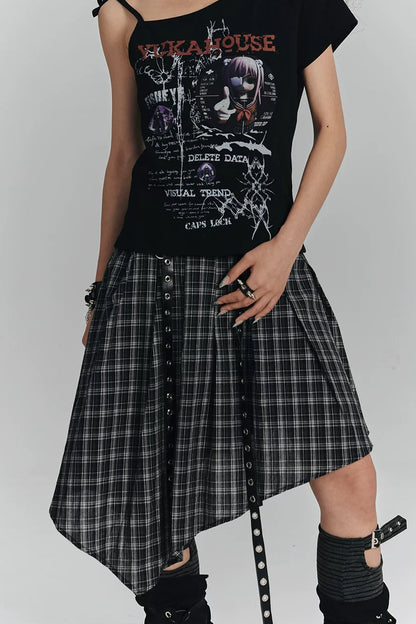 ゴシックプチェックアシメスカート