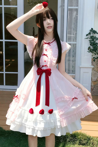 Robe rose ange fraise
