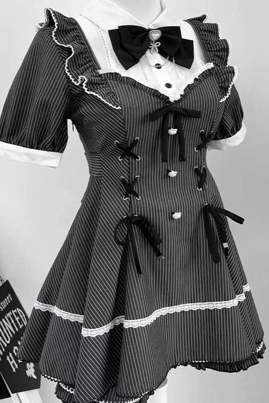 Striped ribbon mine top + ruffle pants