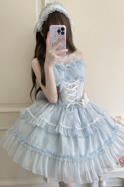 ホルターネックノースリーブシュガーロリータドレス