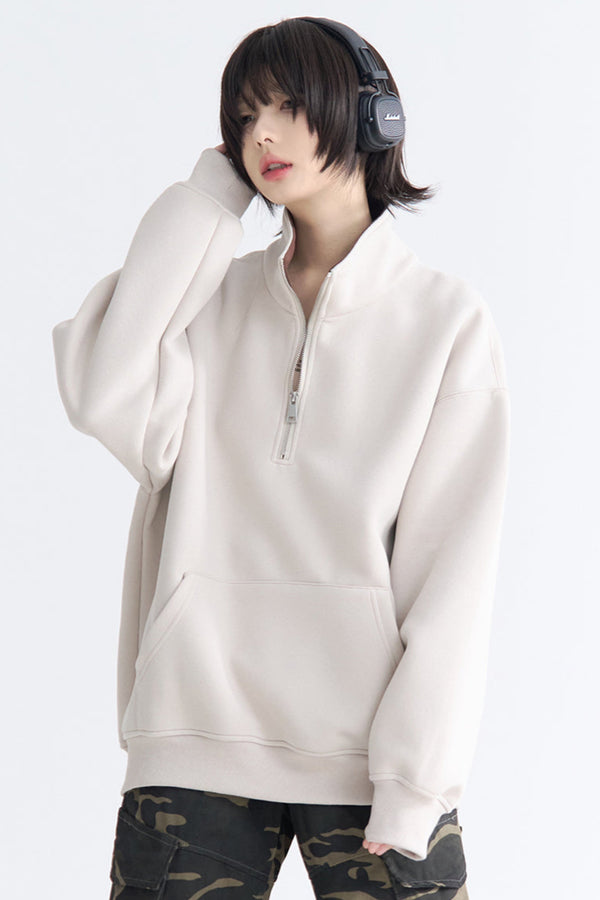 High Neck Half Zip Pullover