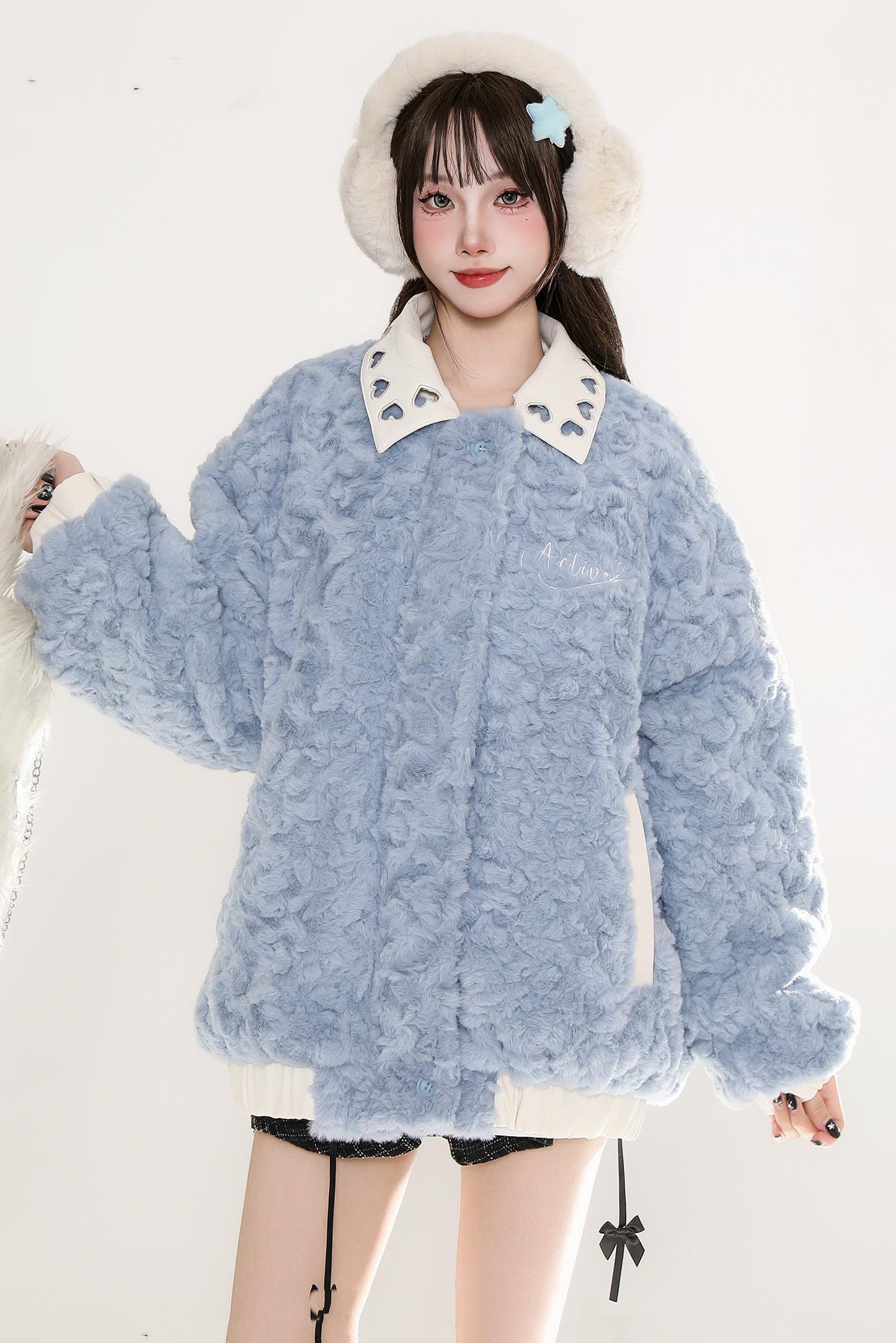 Padded plush wool warm jacket