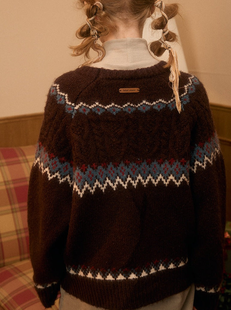 Retro Christmas Fair Isle Pullover Sweater