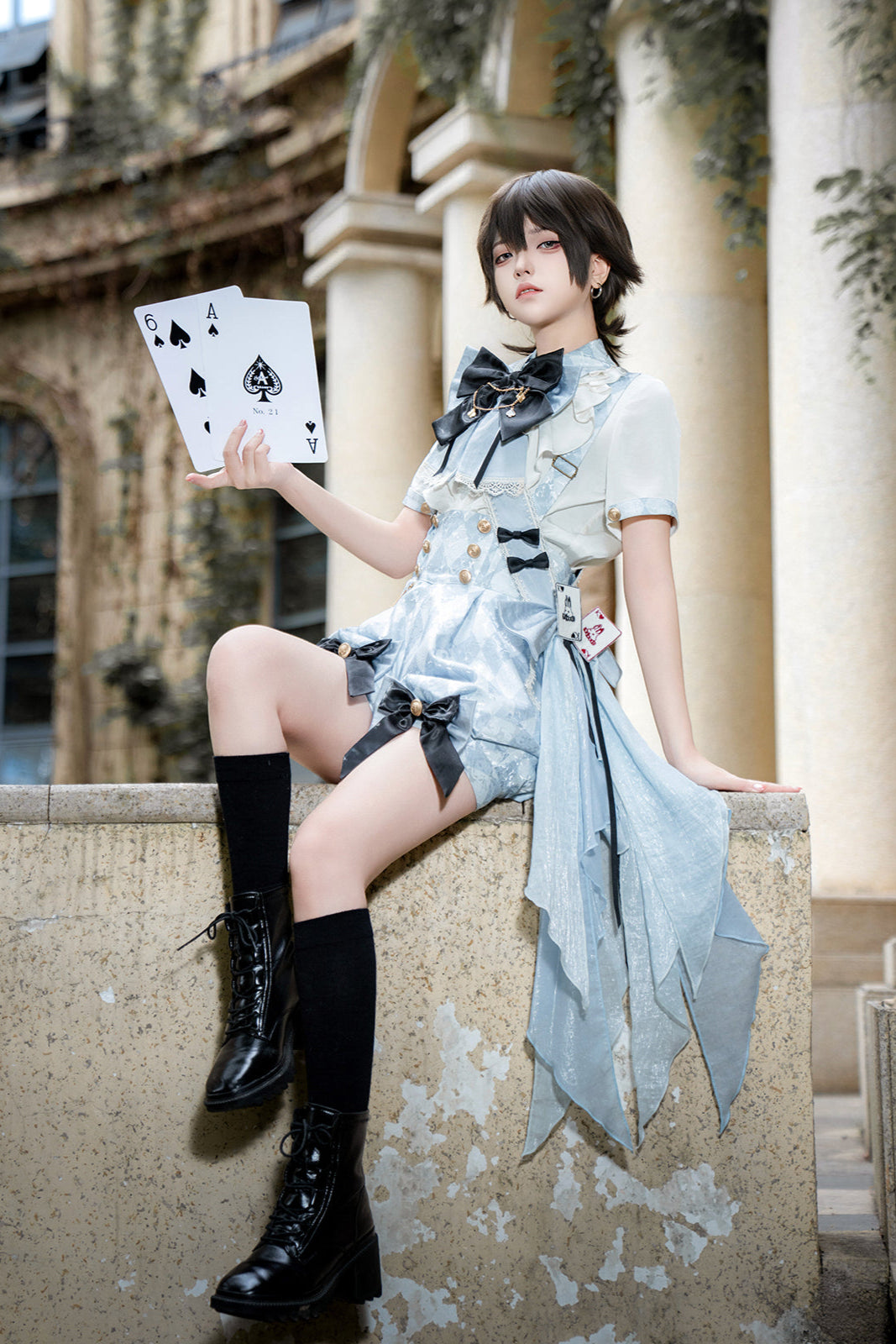 【予約商品】アリス皇子ロリータシャツ+ショートパンツ+ベルト