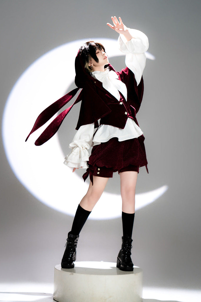 [May 27 reservation deadline] Hunting Rabbit Retro Red Bunny Ear Jacket + Vest + Shorts