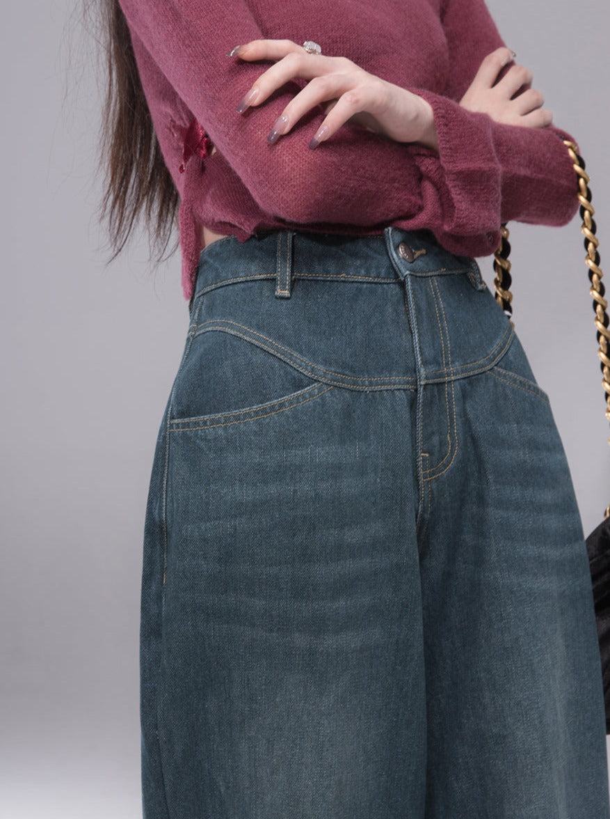 Retro wide-leg jeans