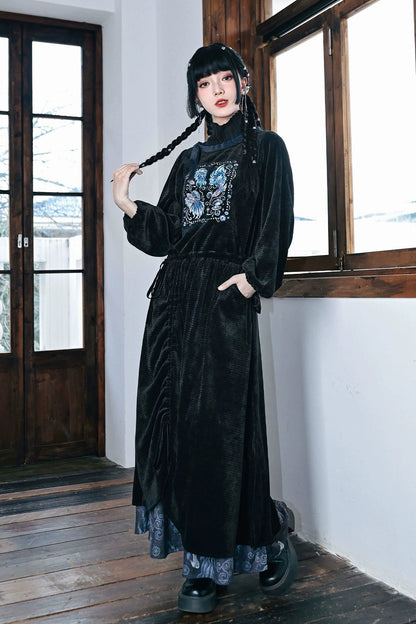 チャイナダークデザイントップス