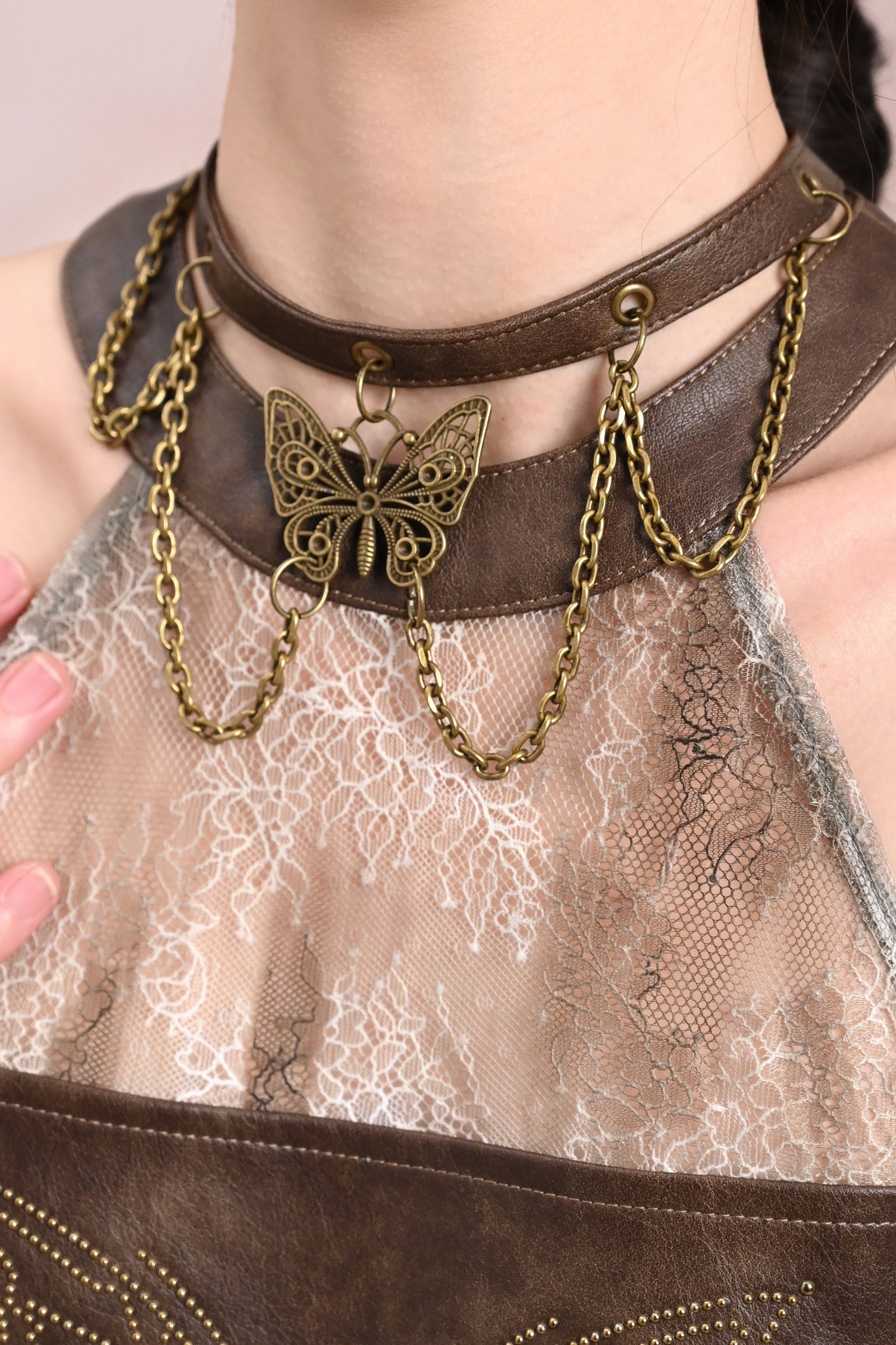 Virtual Track Original Solo Roaming Series Vintage Y2K Babes Hippie Butterfly Chain Necklace