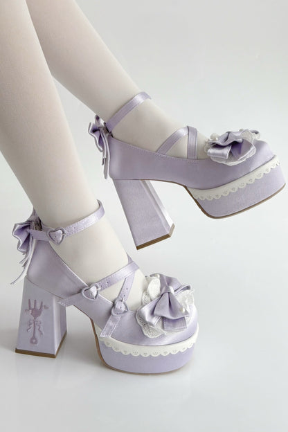 スイートフリルリボンロリータシューズ