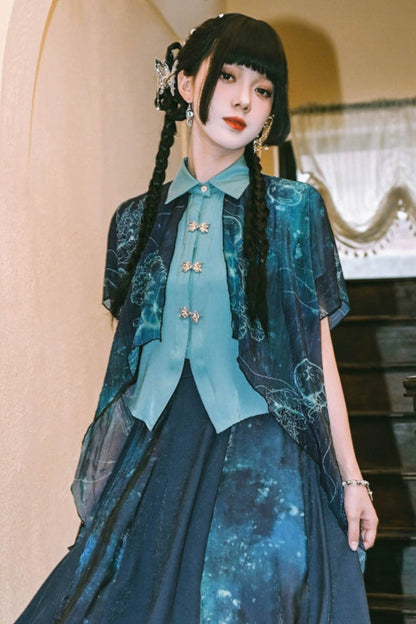 Double chiffon cotton shirt