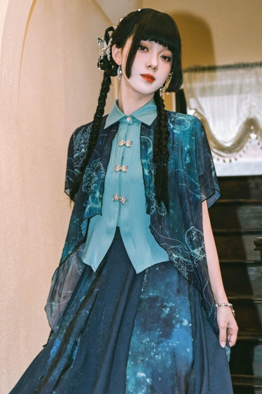 Double chiffon cotton shirt