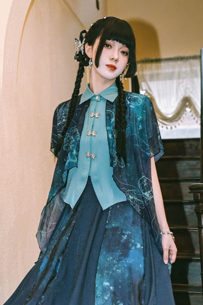 Double chiffon cotton shirt