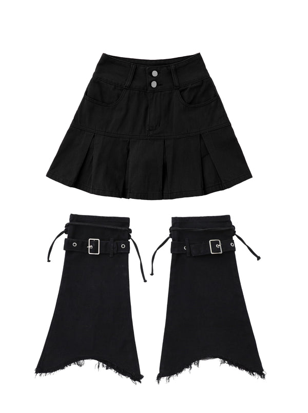 Dopamine y2k denim skirt & leg covers