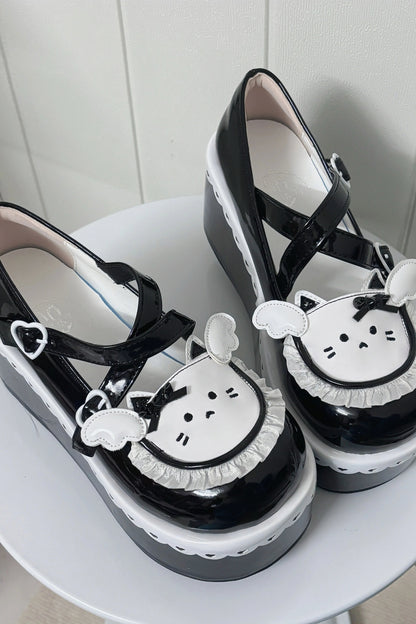 Meow Fray Animal Thick-Soled Shoes