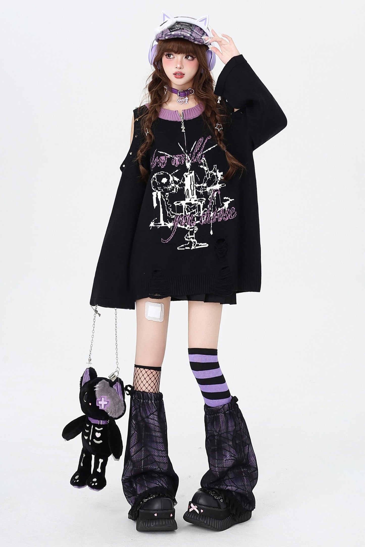 Villain Punk Contrast Knit Sweater