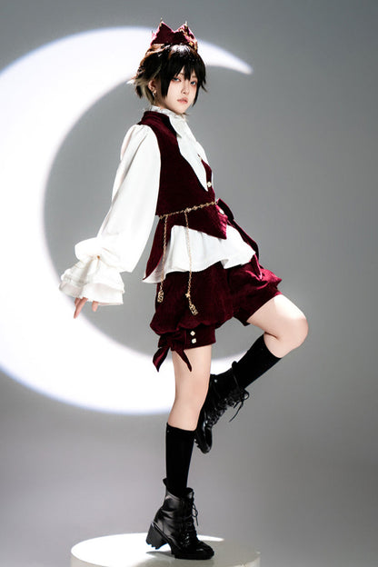 [May 27 reservation deadline] Hunting Rabbit Retro Red Bunny Ear Jacket + Vest + Shorts