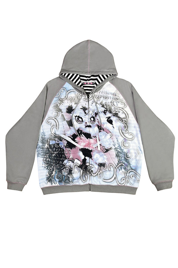 Bunny Graffiti Oversized Sweatshirt Hoodie