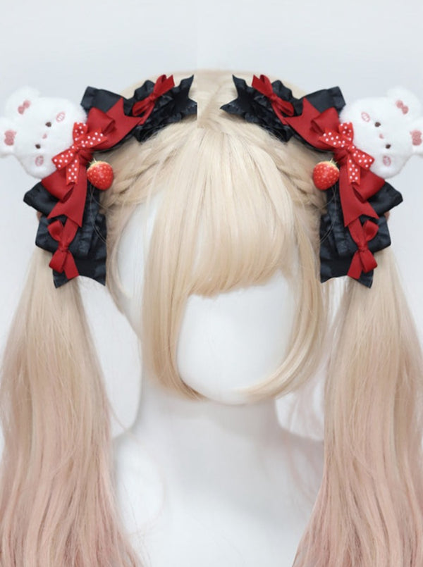 バニーストロベリーフリルヘアアクセサリー
