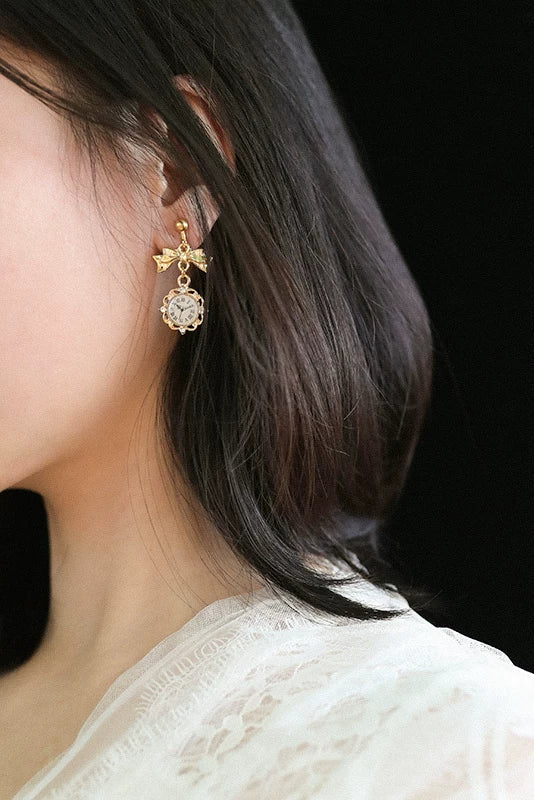 レトロクロックピアス・イヤリング