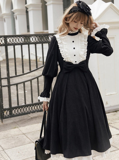 Volume Gothic Maid Lolita Dress + Ribbon